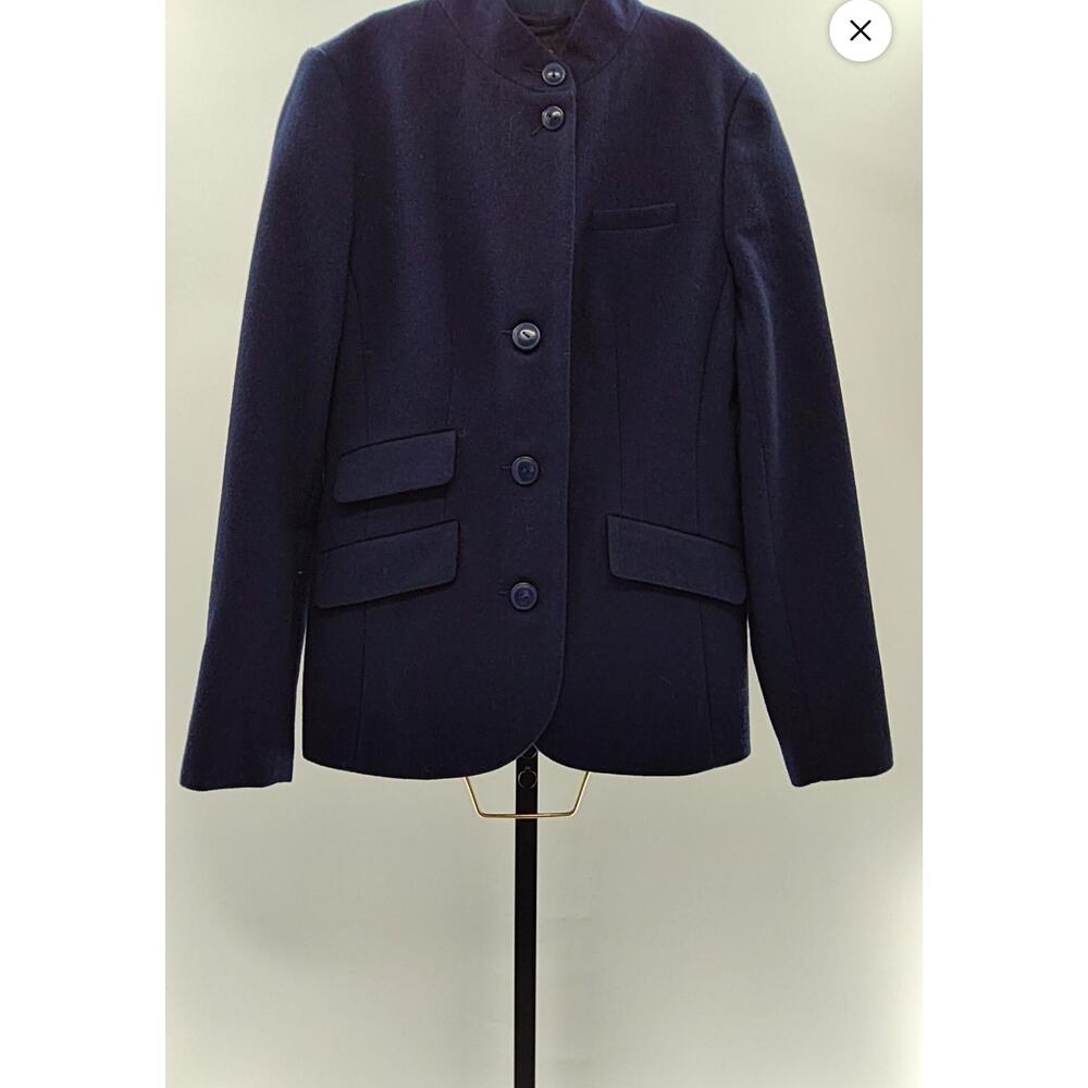 New! Quince Wm' Navy S Stand Up Collar Blazer Italian Luxuty Wool Classic #97 - Picture 5 of 7